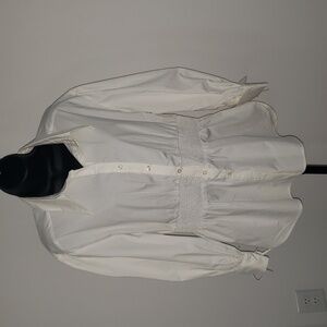 (NWOT) Topshop White Sheeting Corset Shirt (Size 10)